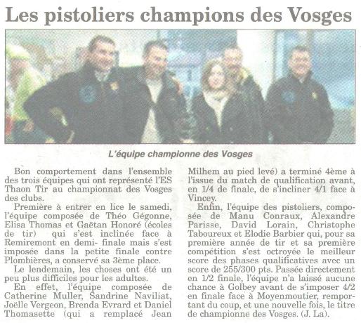 Pistoliers champions des Vosges